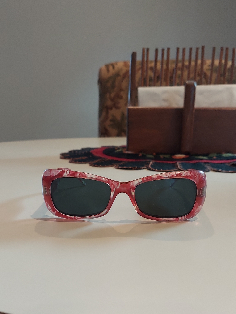 Vintage Morange Pink & Black Sunglasses
